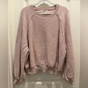 Pink Lily Blush Bubble Knit Crewneck Sweater